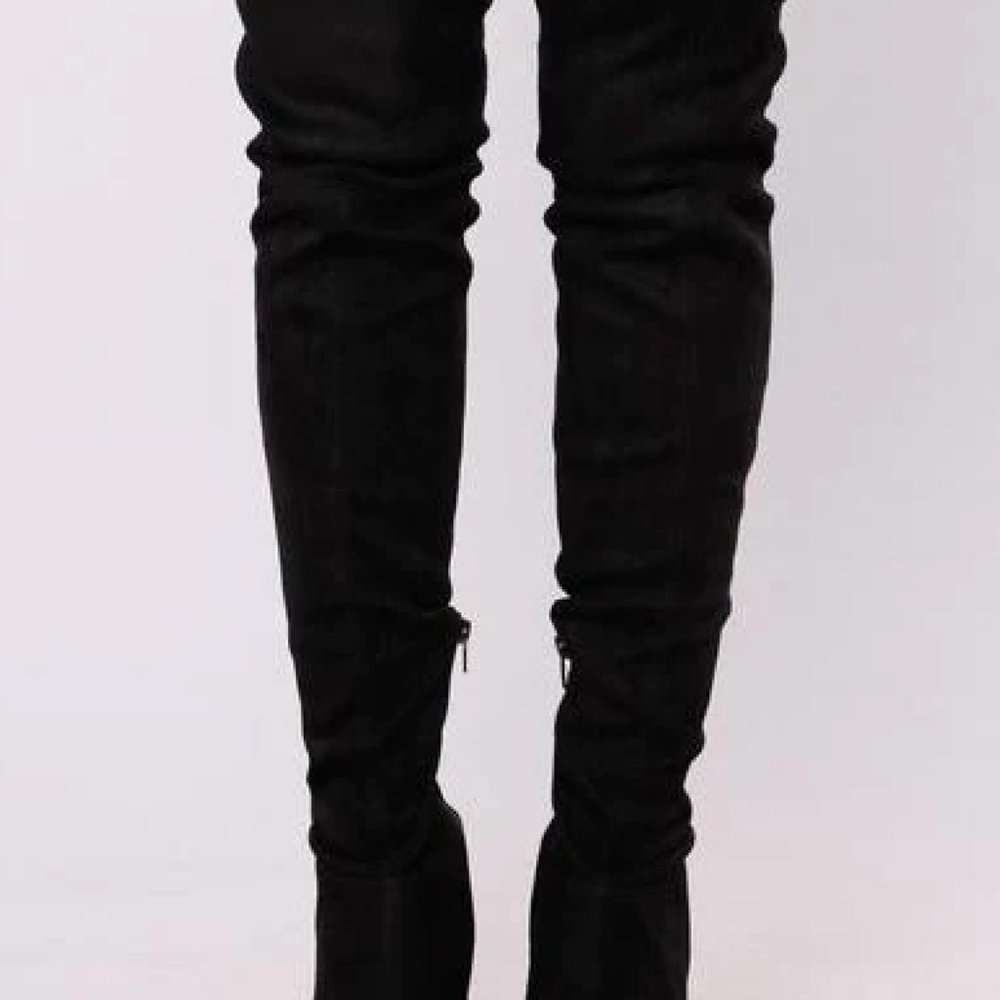 Brand New Peep Toe Thigh High Boots Size 11 - Picture 2 of 7